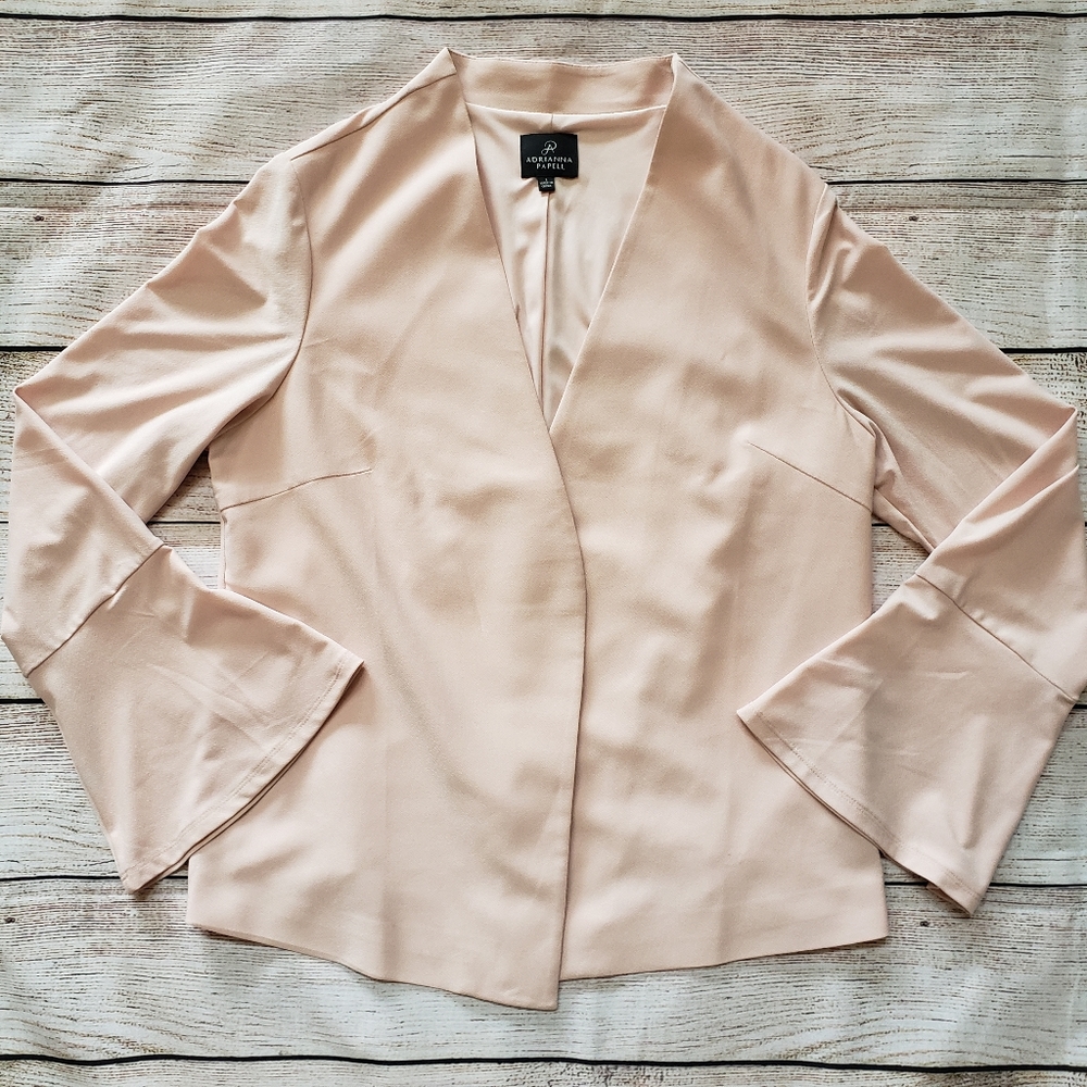 Adrianna Papell Pink Blush Flare Sleeve Jacket L